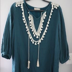 Altar’d State Peacock Blue Tunic